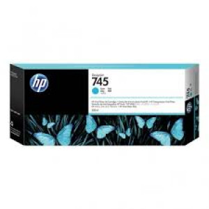 HP 745 (F9K03A) Original Extra High Yield DesignJet CYAN Ink Cartridge (300 Ml)